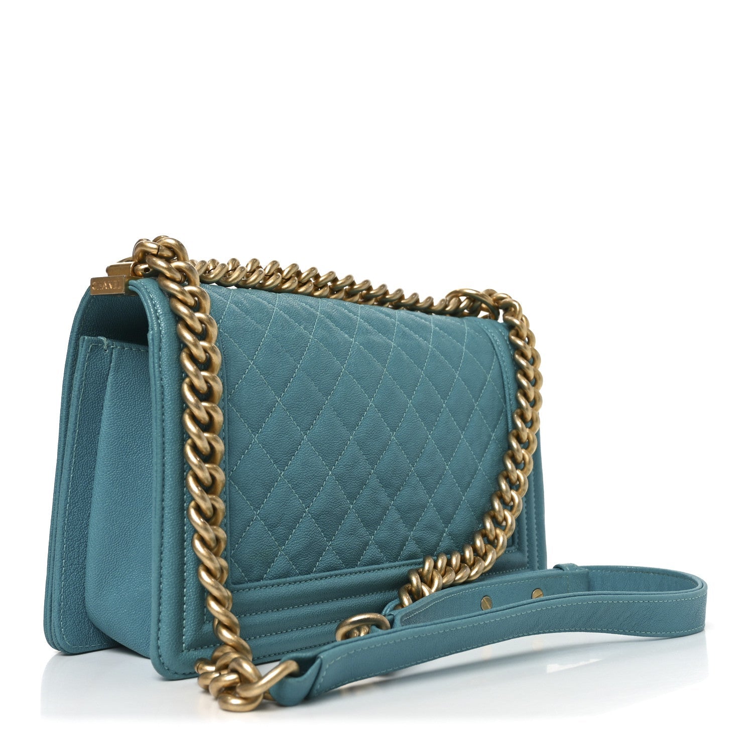 Chanel Caviar Quilted Medium Boy Flap Turquoise