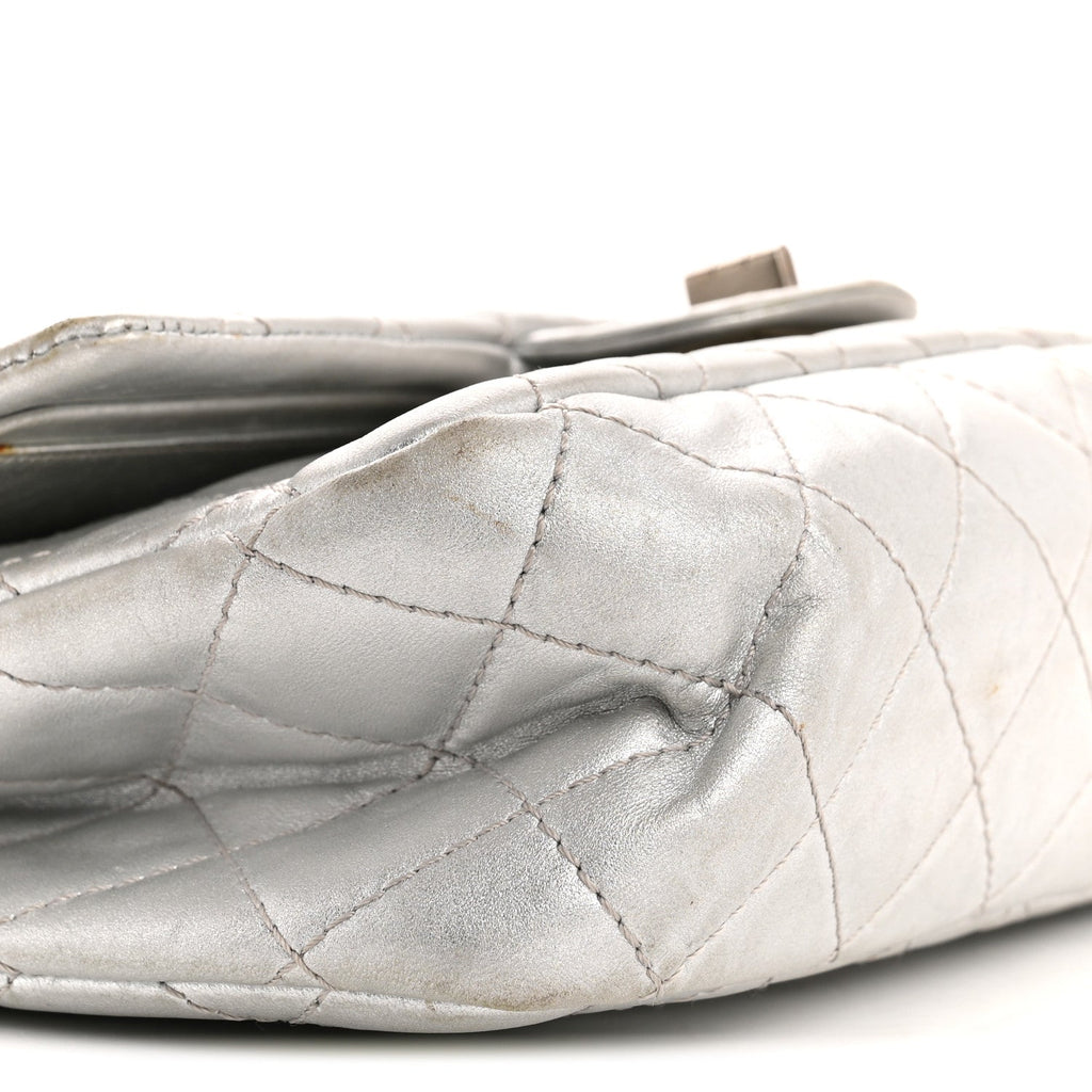 Chanel Metallic Lambskin Quilted 2.55 Reissue 227 Flap Silver