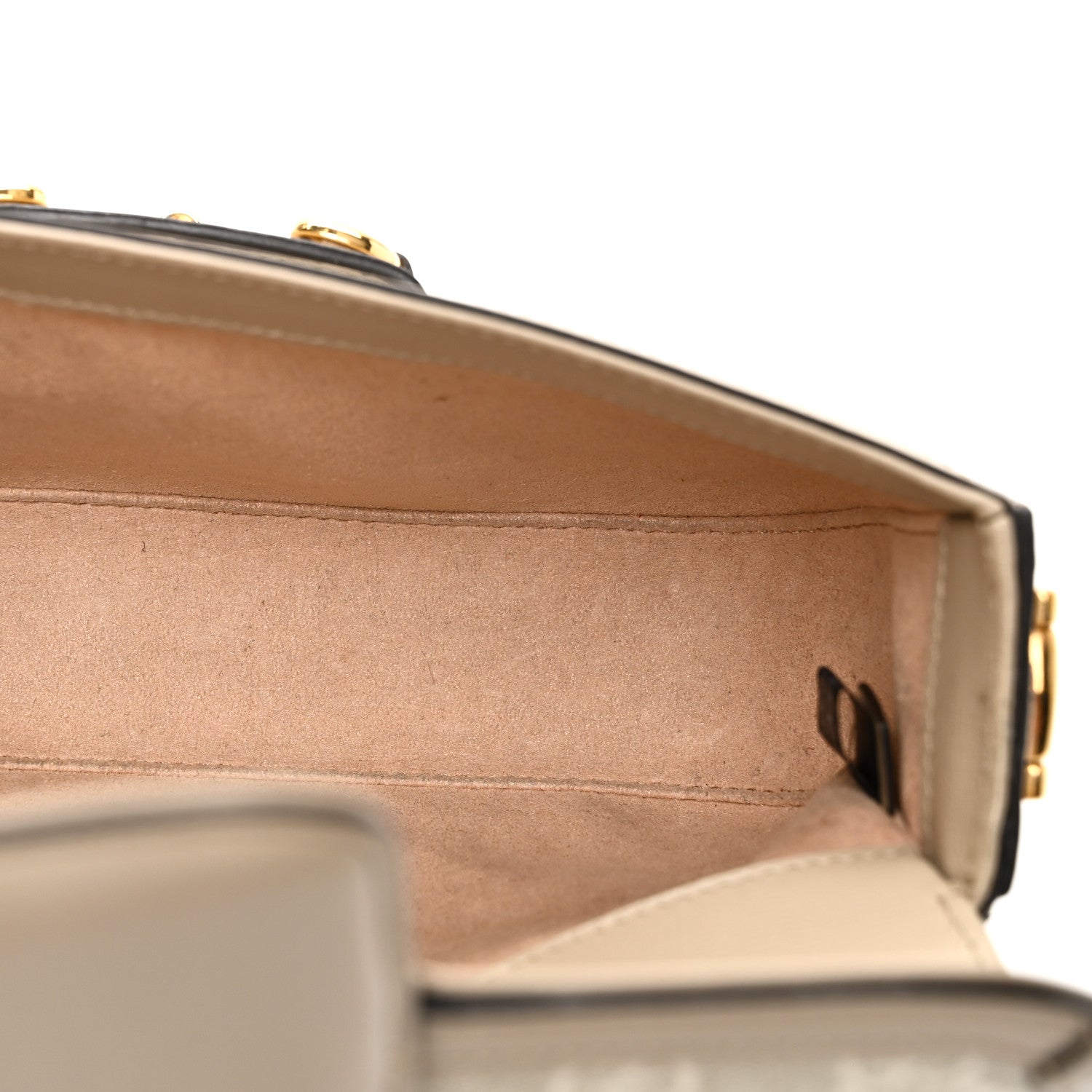 Gucci GG Supreme Monogram Small Horsebit 1955 Chain Shoulder Bag Beige Mystic White