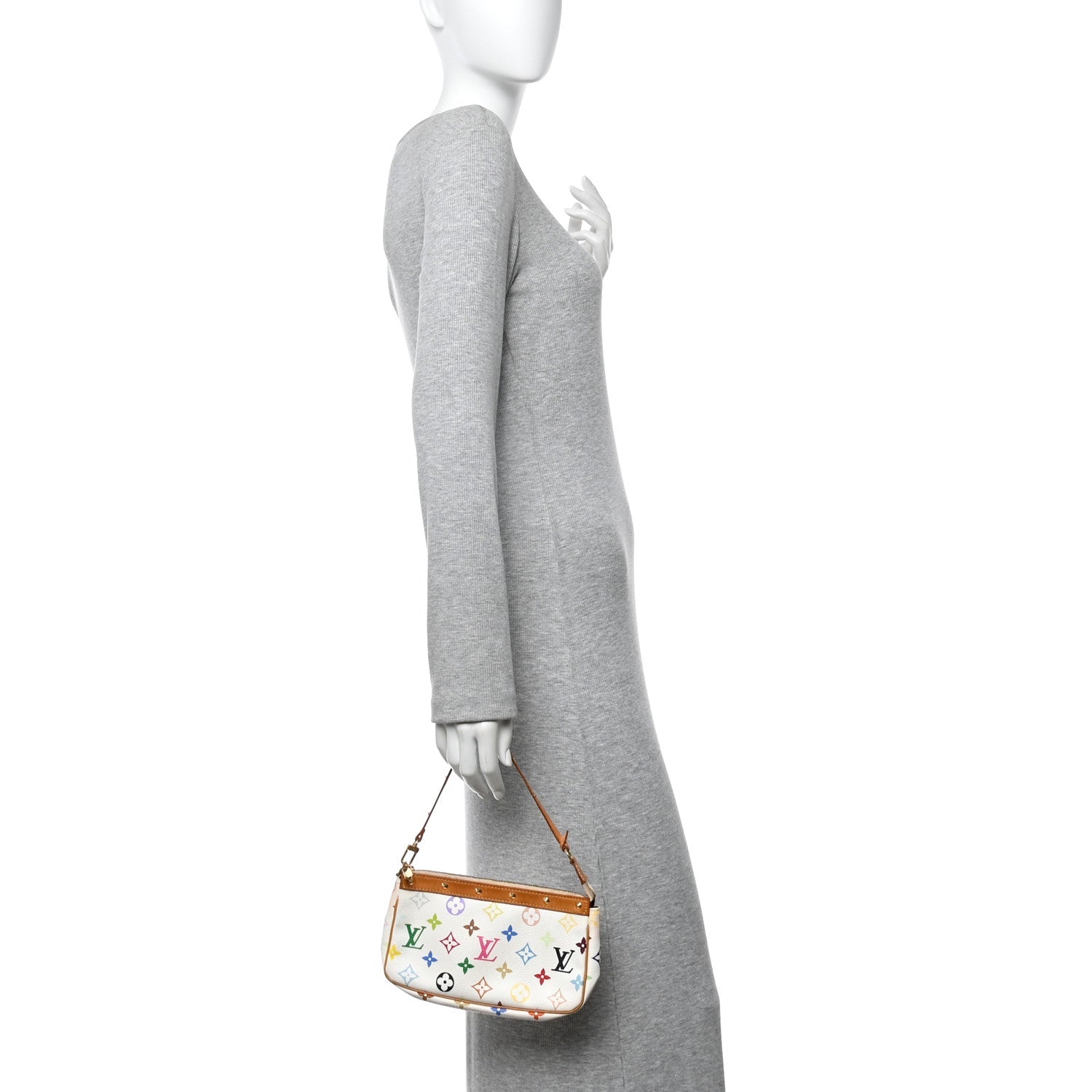Louis Vuitton Monogram Multicolor Pochette Accessories White