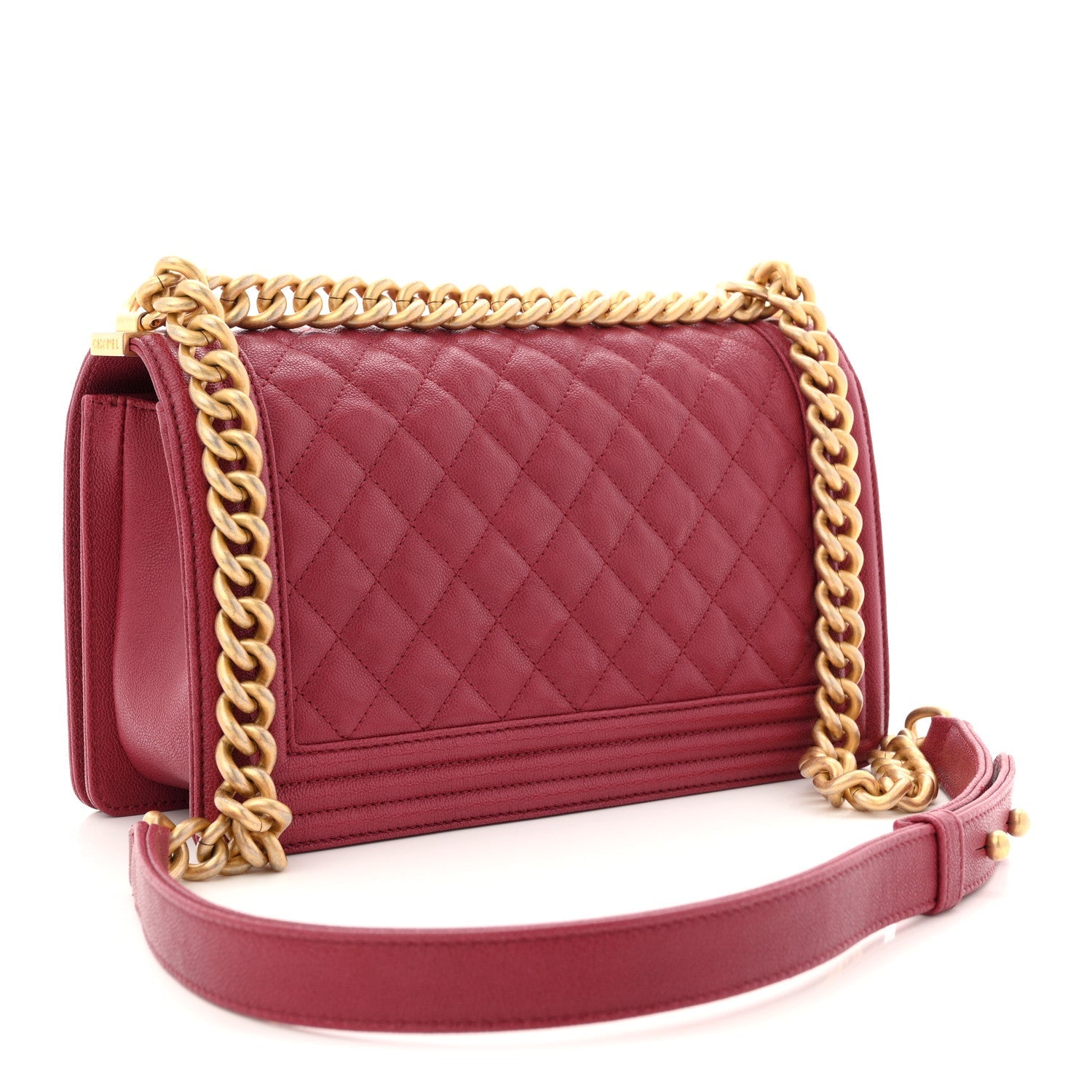 Chanel Caviar Quilted Medium Boy Flap Red