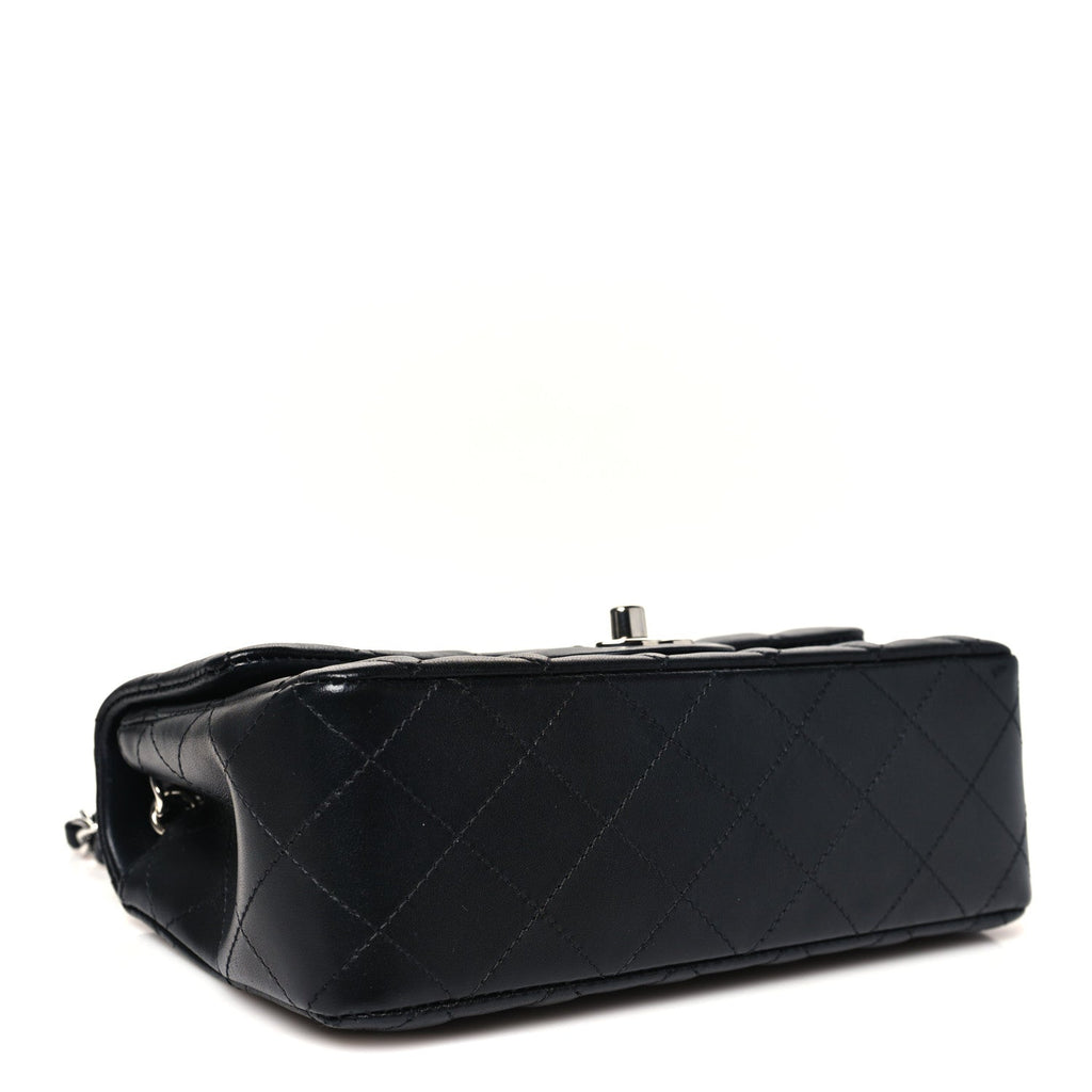 Chanel Lambskin Quilted Mini Rectangular Flap Black