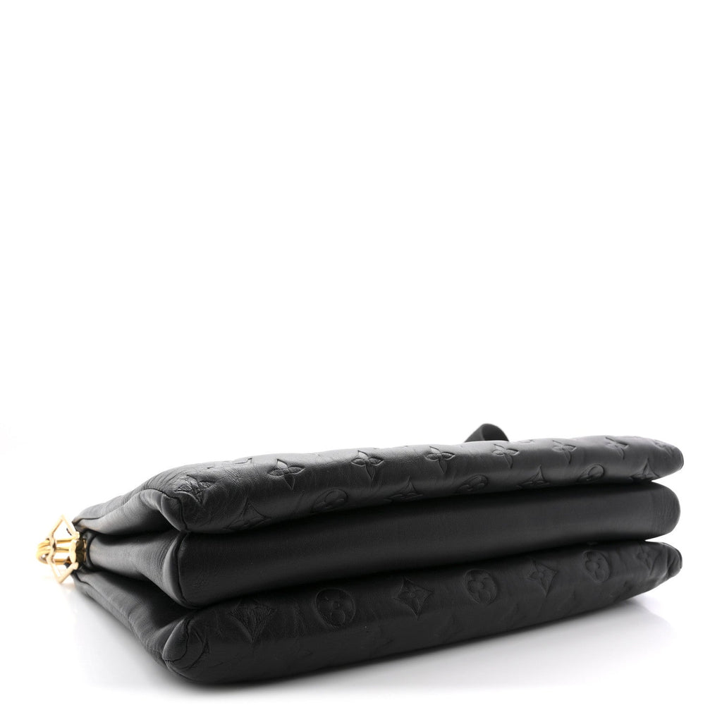 Louis Vuitton Lambskin Embossed Monogram Coussin MM Black