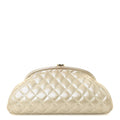 Chanel Metallic Calfskin Quilted Timeless Clutch Gold