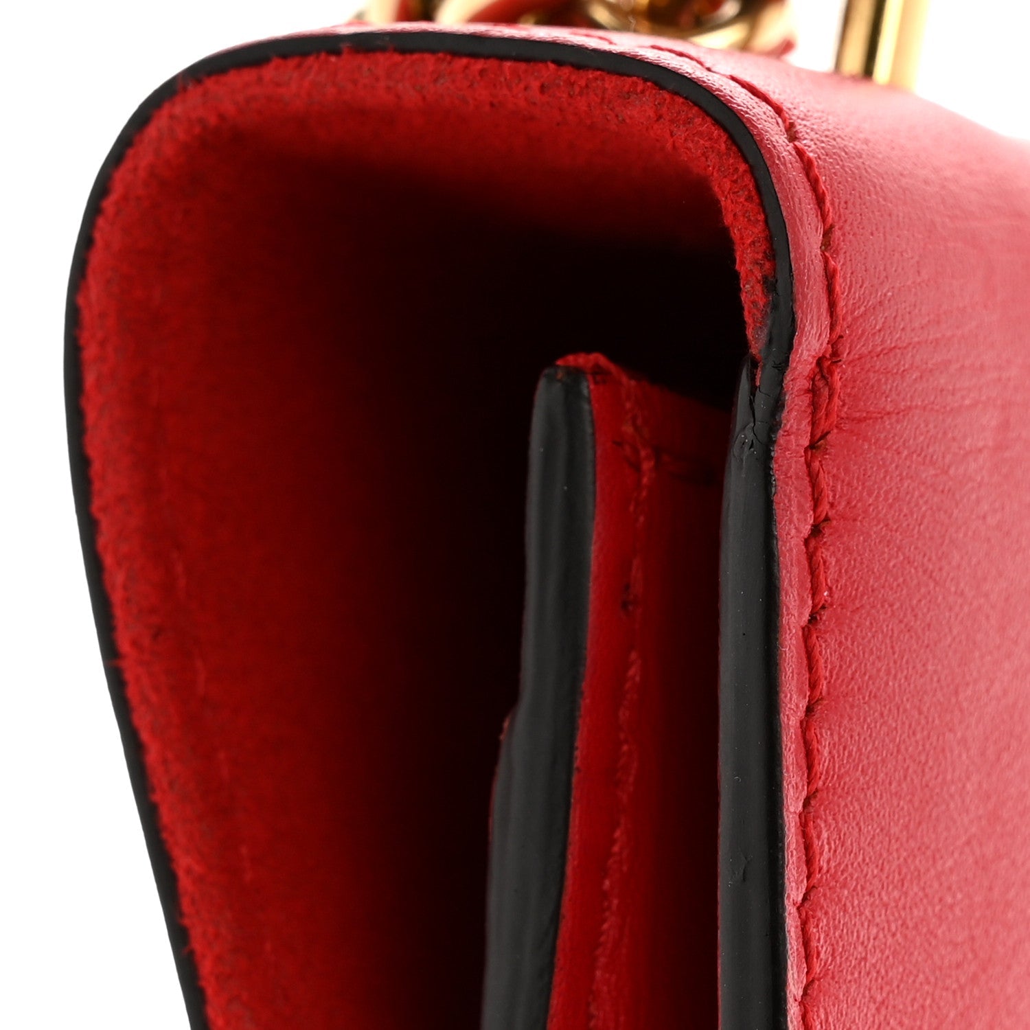 Louis Vuitton Calfskin Chain Louise MM Red