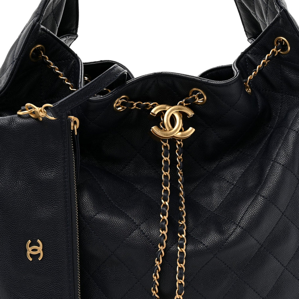 Chanel Caviar Quilted Medium Chanel 25 Handbag Dark Navy