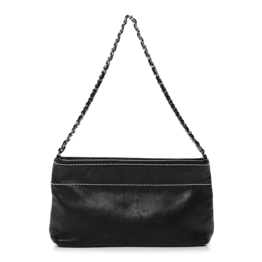 Chanel Lambskin Lax Pochette Black