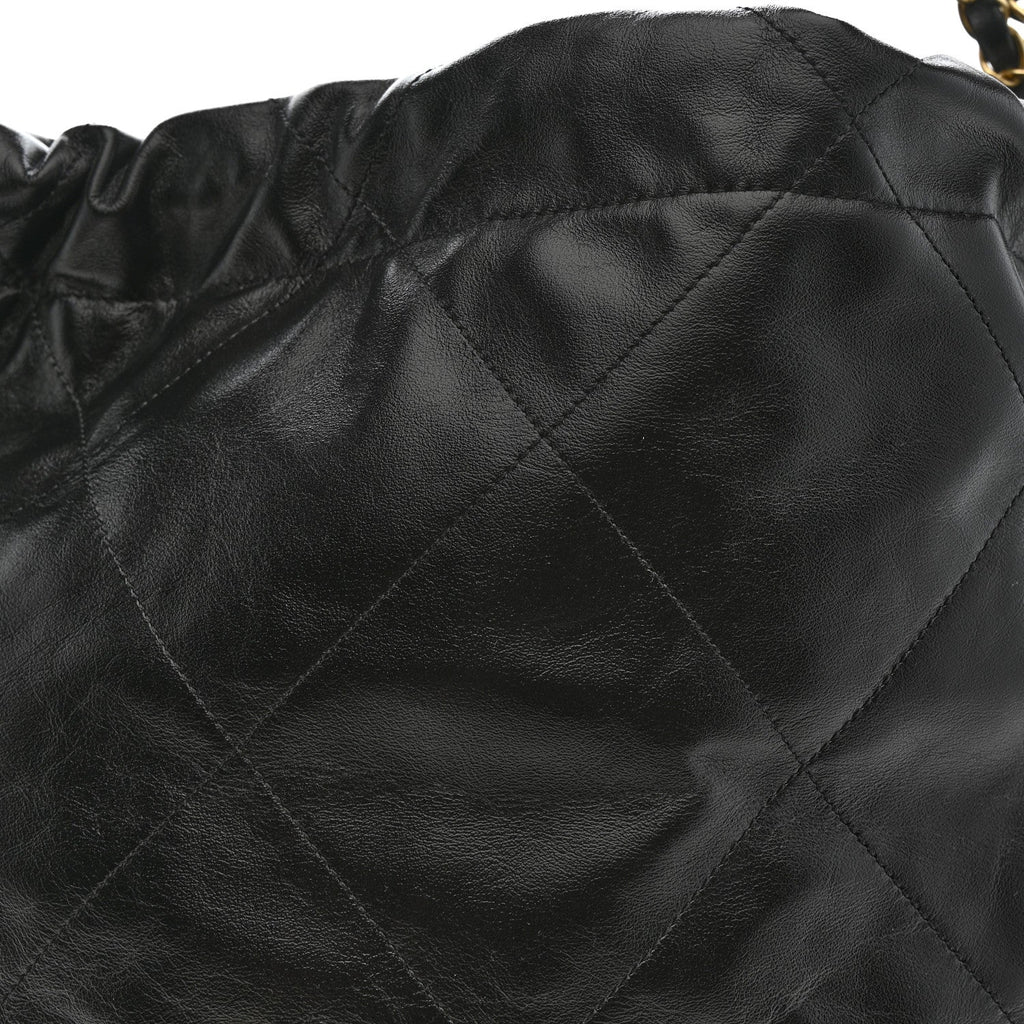 Chanel Shiny Calfskin Quilted Small Chanel 22 Black