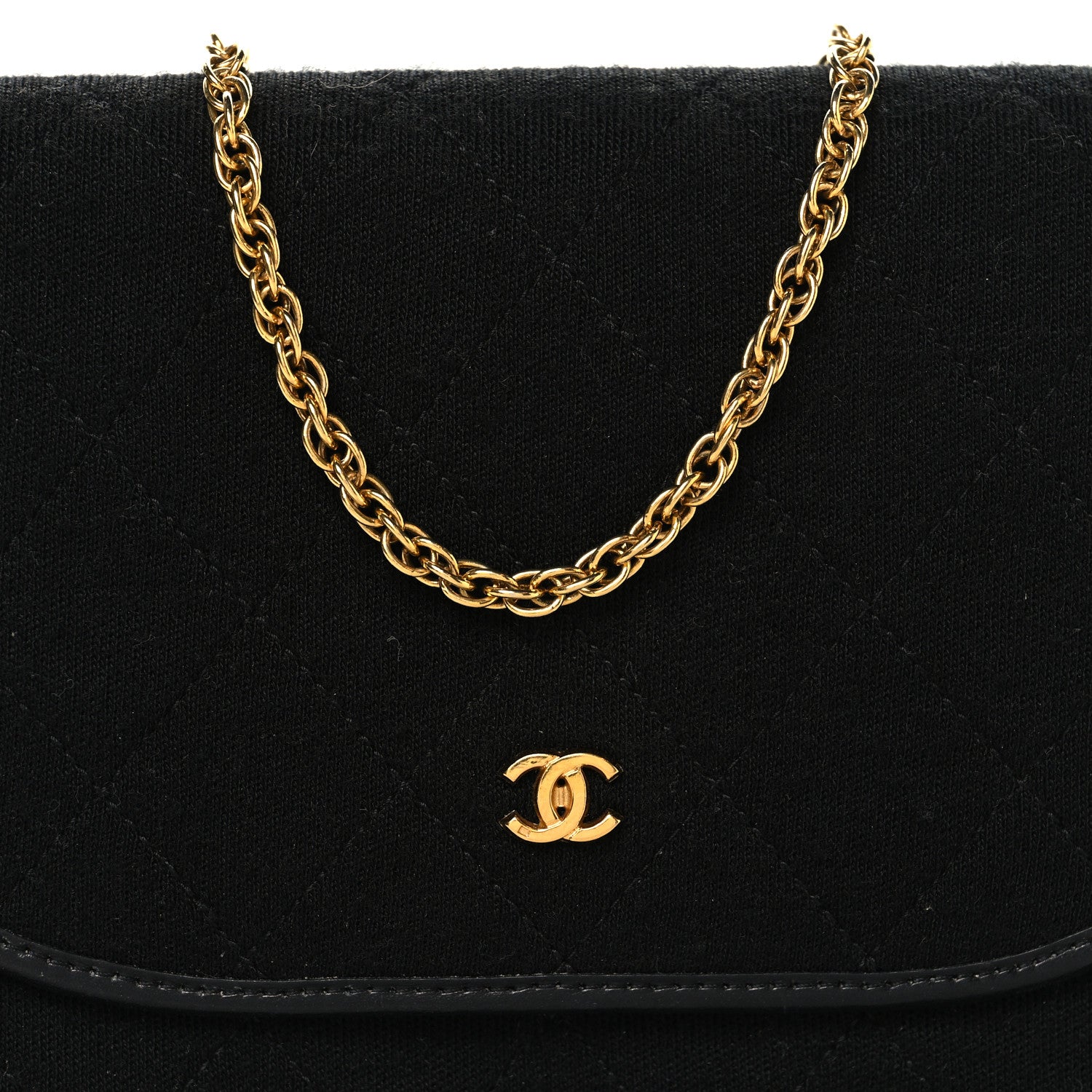 Chanel Jersey Quilted Mini Square Flap Black