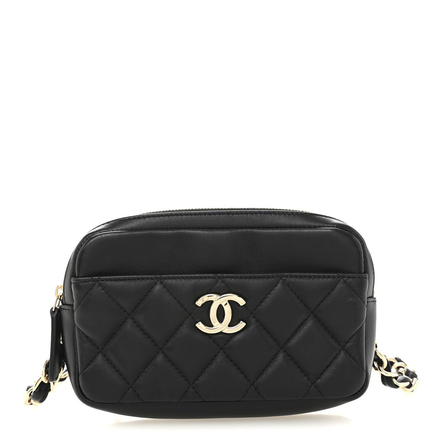 Chanel Lambskin Quilted Waist Bag Black