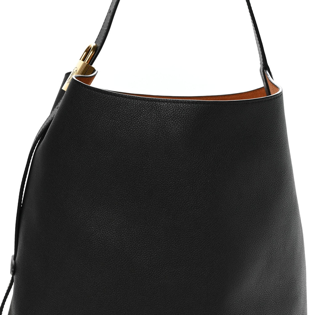Louis Vuitton Grained Calfskin Low Key Hobo MM Black