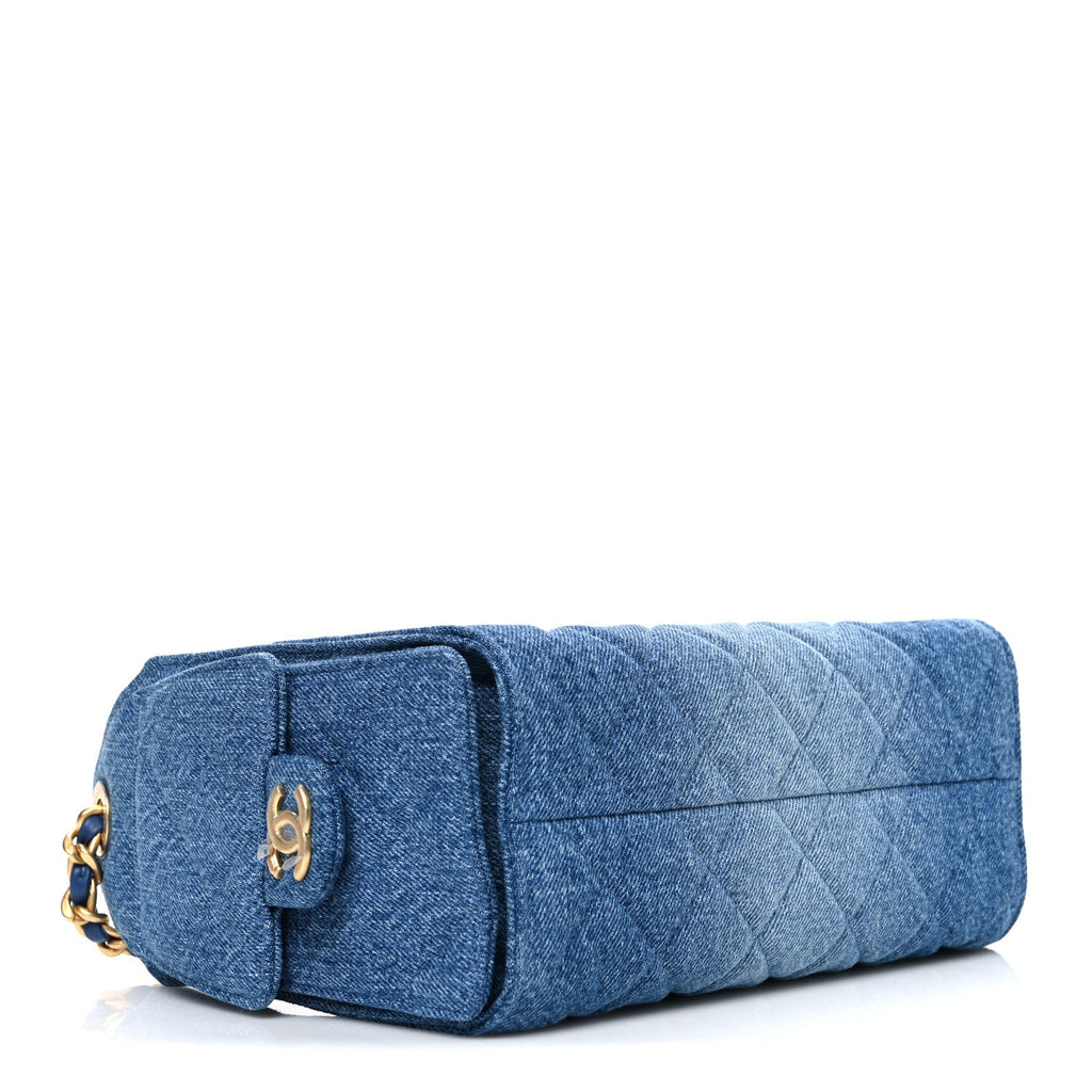 Chanel Washed Denim Quilted Mini Chanel 25 Handbag Blue