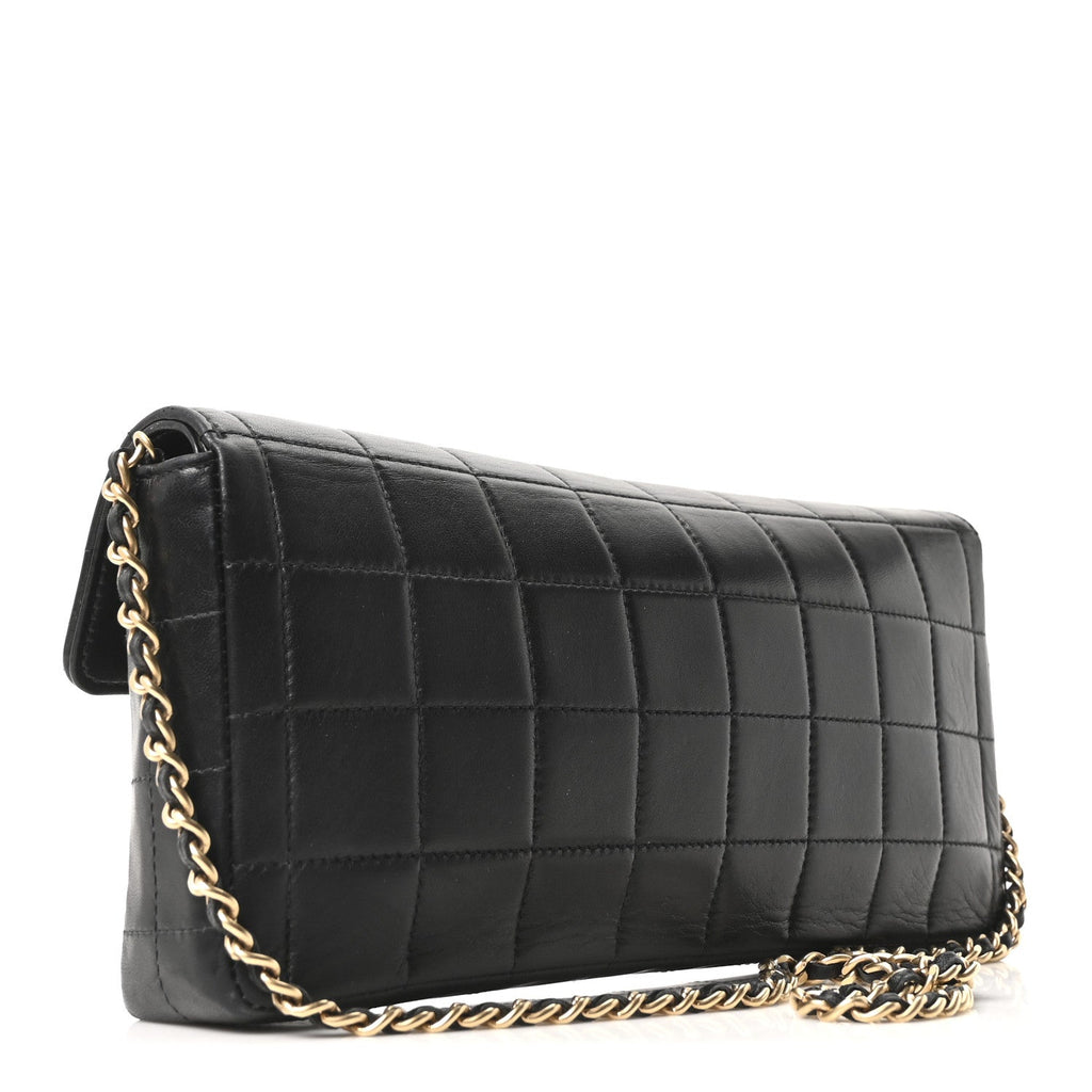 Chanel Lambskin East West Chocolate Bar Flap Black