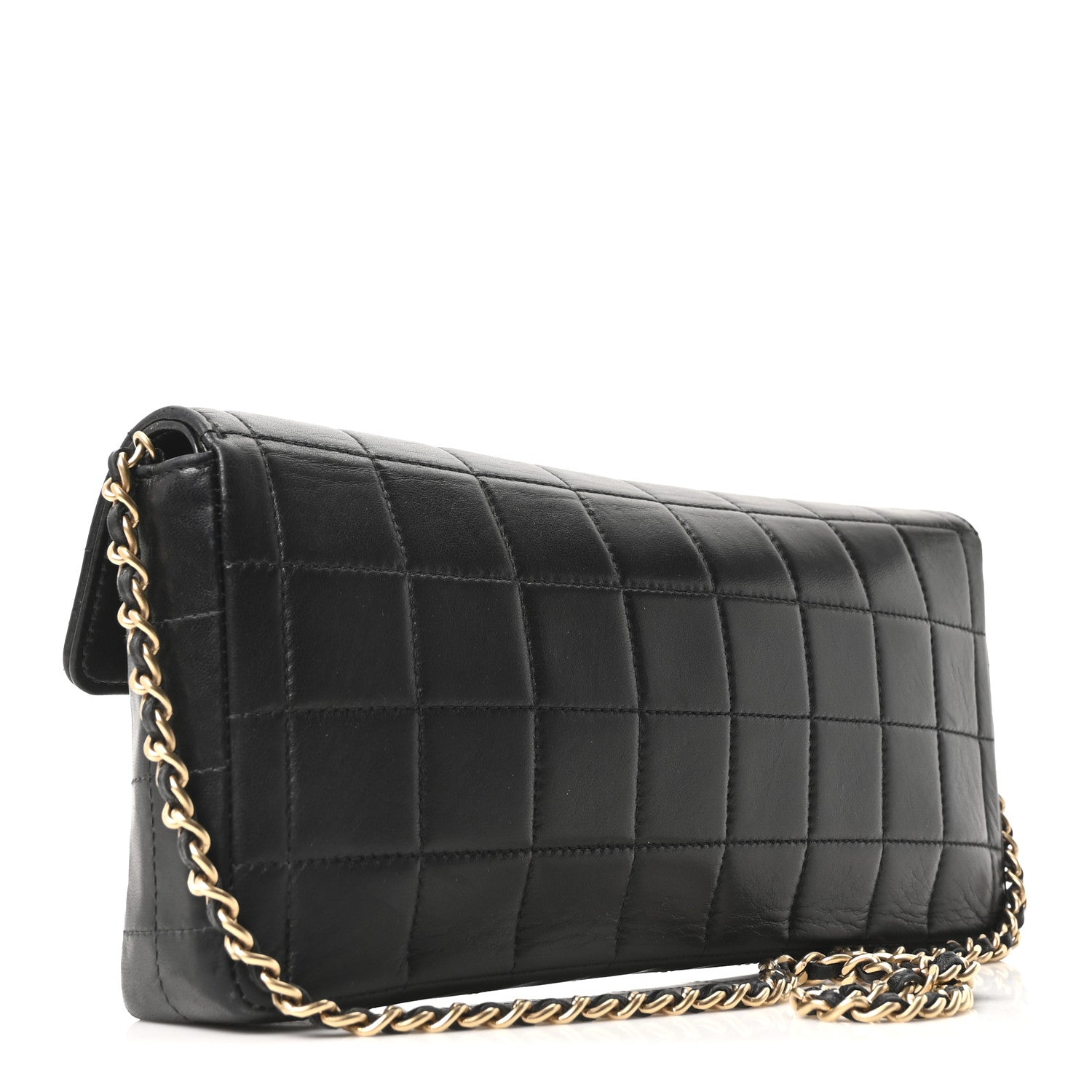 Chanel Lambskin East West Chocolate Bar Flap Black