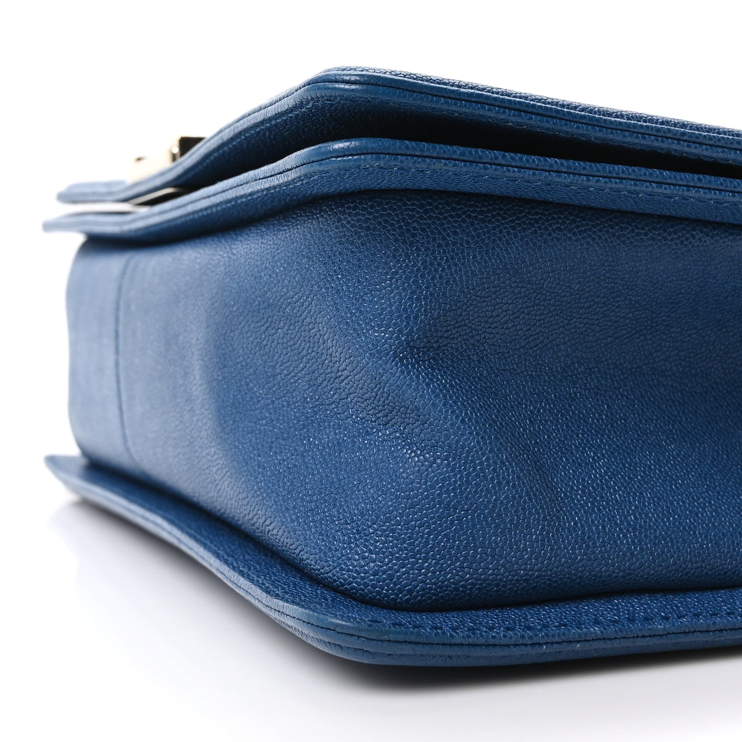 Chanel Iridescent Caviar Quilted Medium Boy Flap Dark Blue