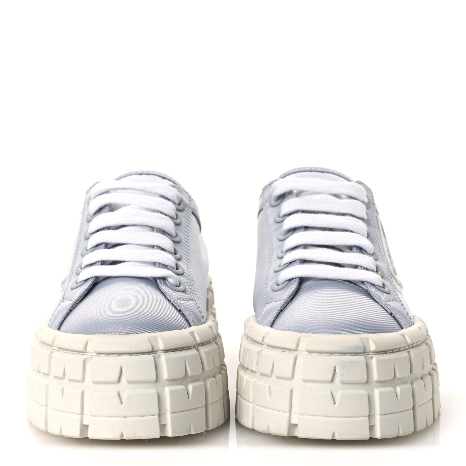 Prada Re-Nylon Gabardine Triangle Logo Double Wheel 50mm Sneakers 38 Cielo