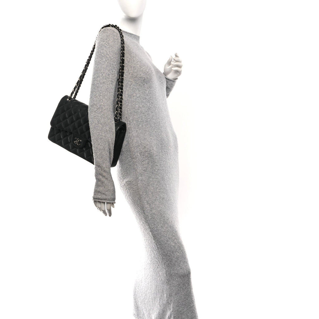 Chanel Caviar Quilted Jumbo Single Flap Black