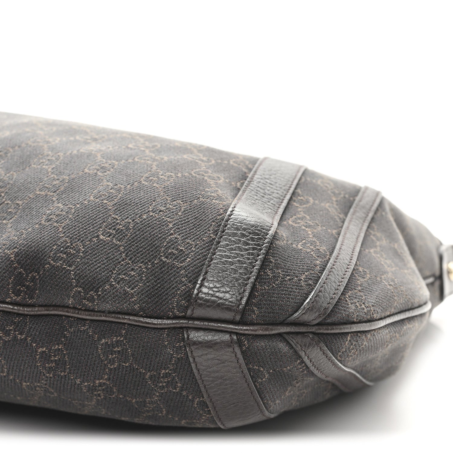 Gucci Monogram Medium Abbey Convertible Tote Dark Brown