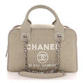 Chanel Canvas Deauville Small Bowling Bag Grey