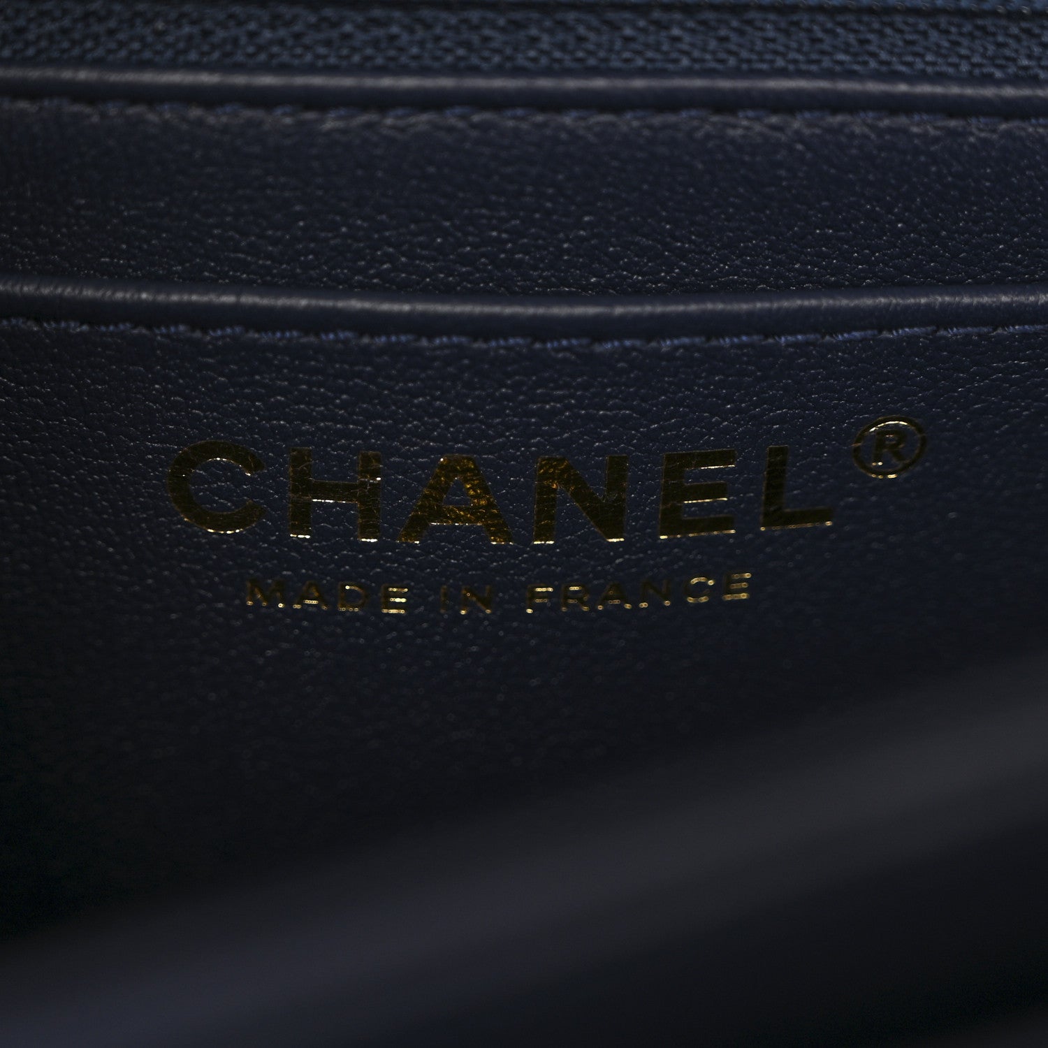 Chanel Shiny Caviar Quilted Mini Top Handle Flap Navy Blue