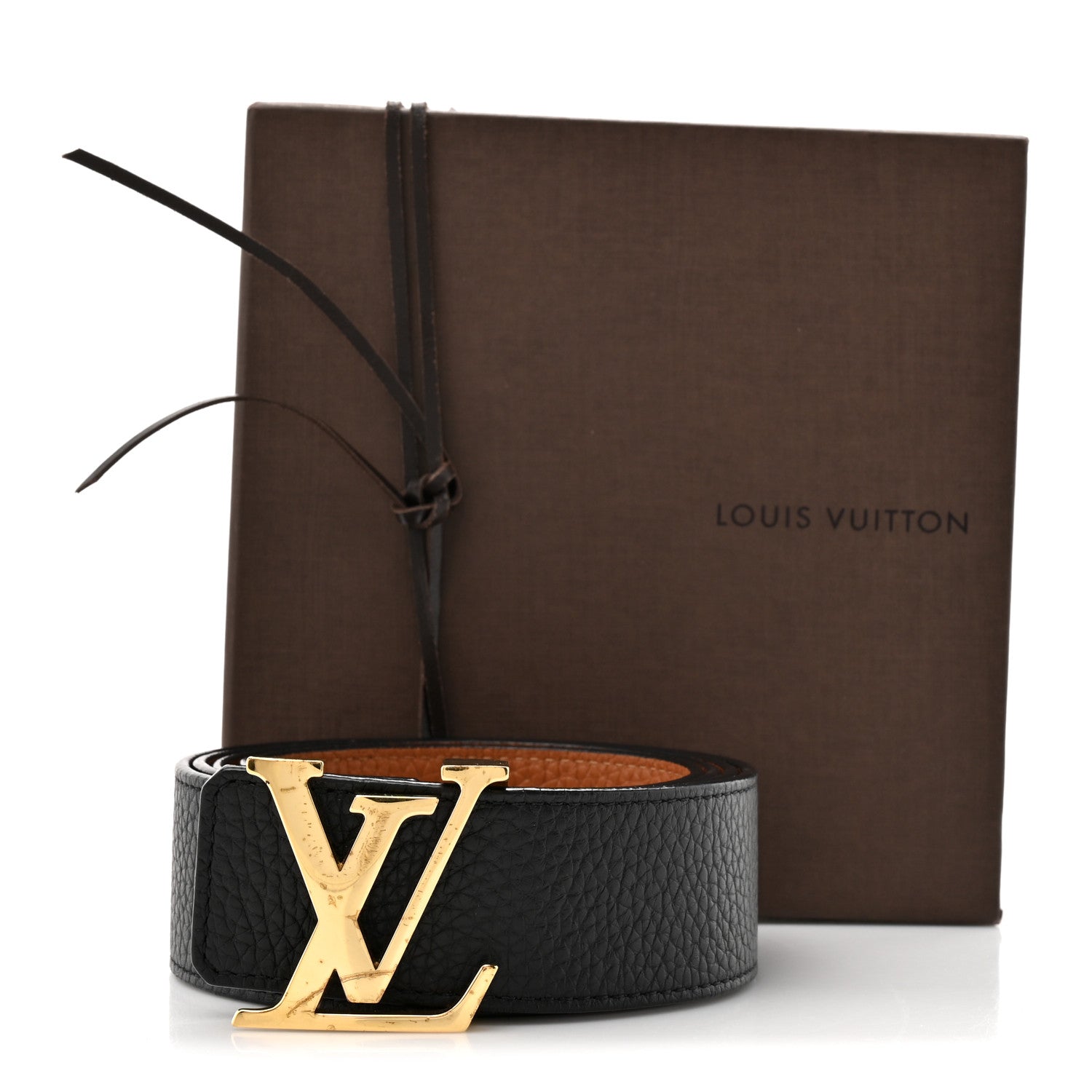 Louis Vuitton Taurillon Calfskin 30mm LV Initiales Reversible Belt 110 44 Black