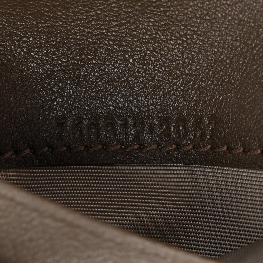 Gucci Sakai Be Green Calfskin Diagonal Stitched Blondie Card Case Wallet Craclet Brown