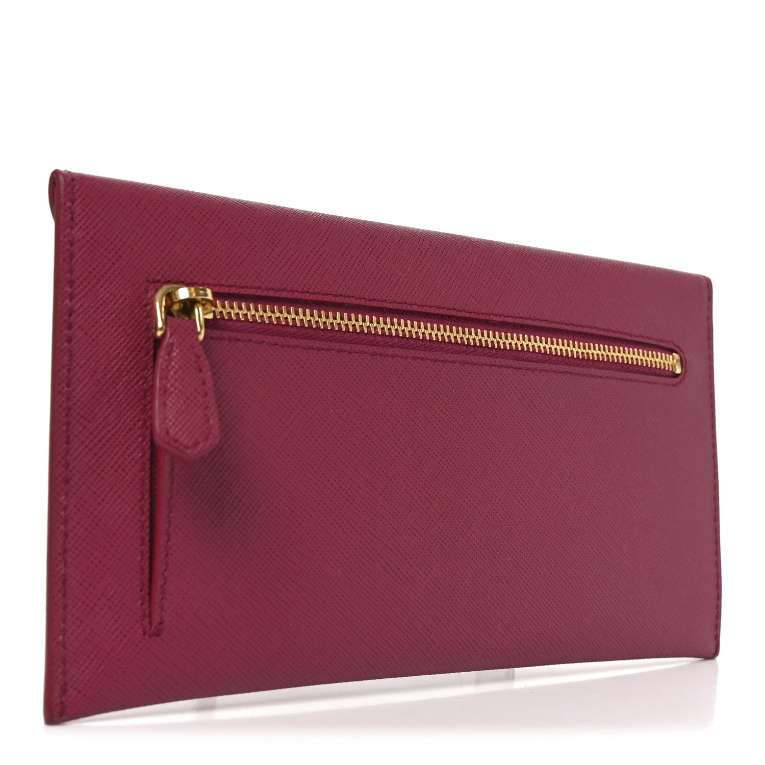 Prada Saffiano Metal Envelope Wallet Ibisco