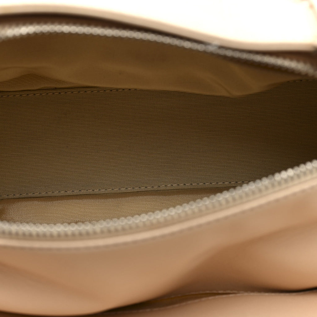 Chanel Lambskin Quilted CC Chocolate Bar Barrel Bag Beige
