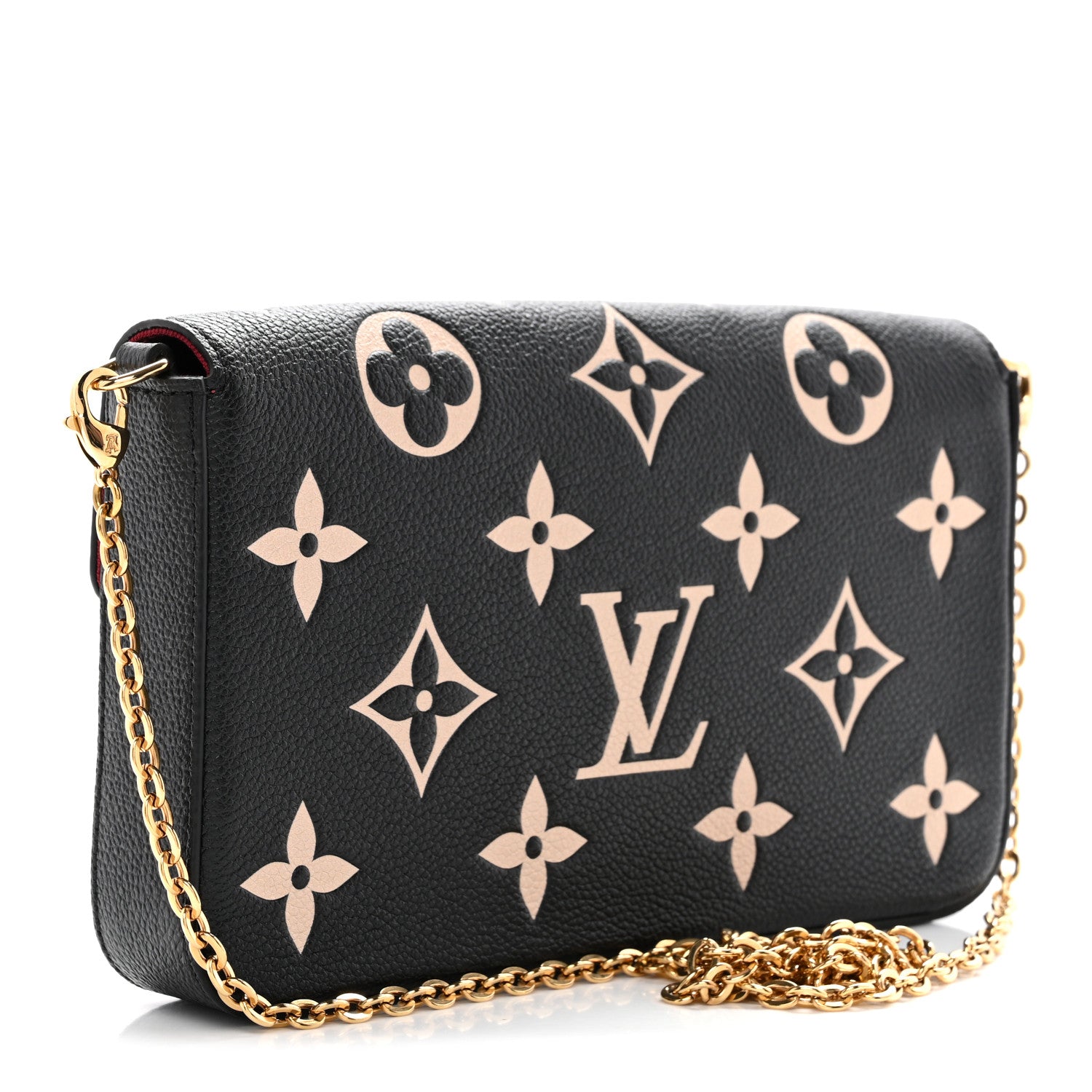 Louis Vuitton Empreinte Monogram Giant Felicie Pochette Black Beige