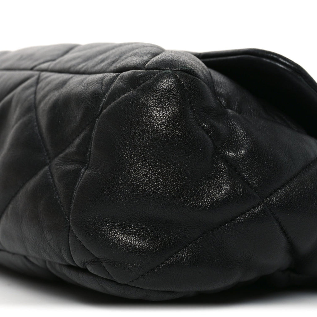 Chanel Lambskin Quilted Maxi Chanel 19 Flap Black