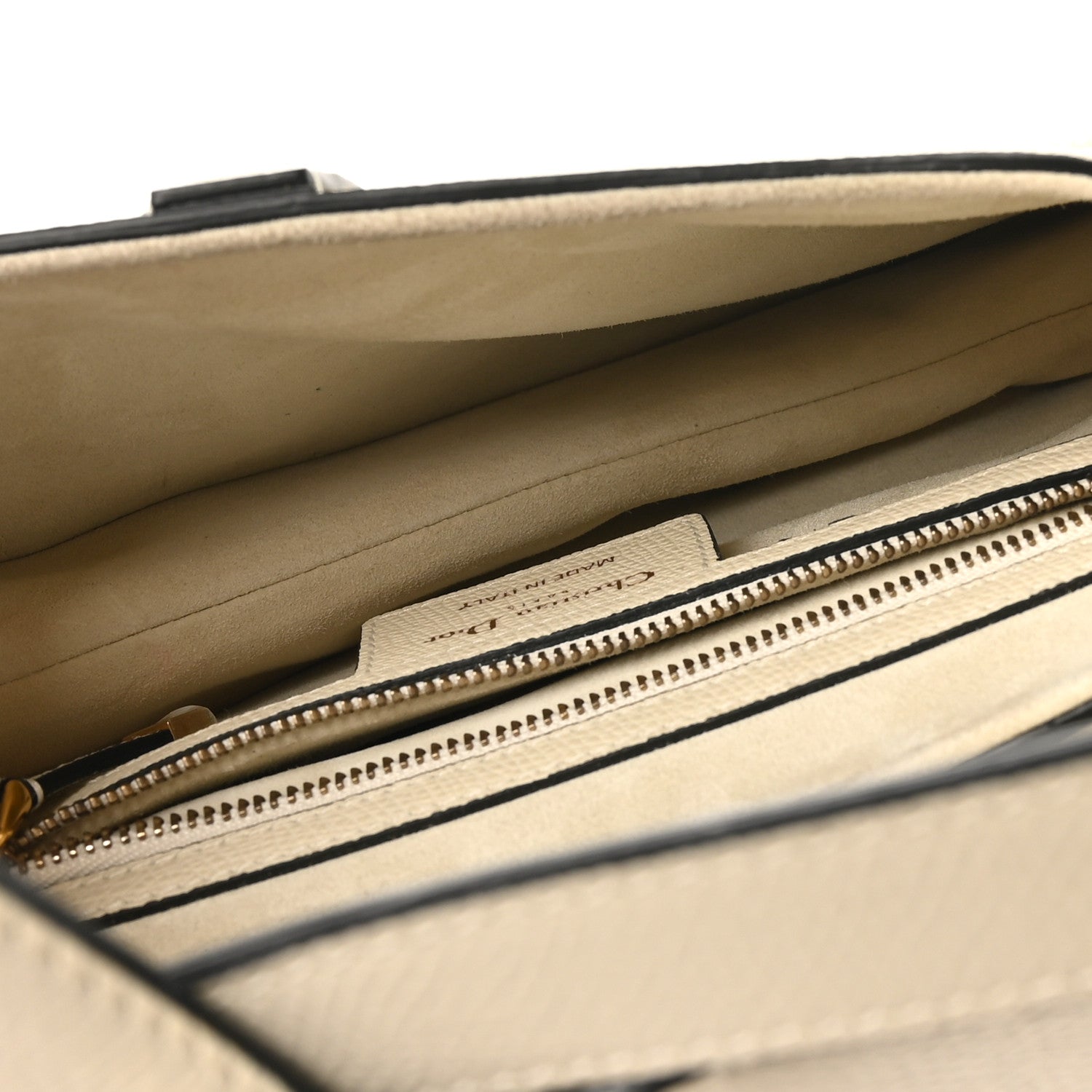 Christian Dior Grained Calfskin Saddle Bag White