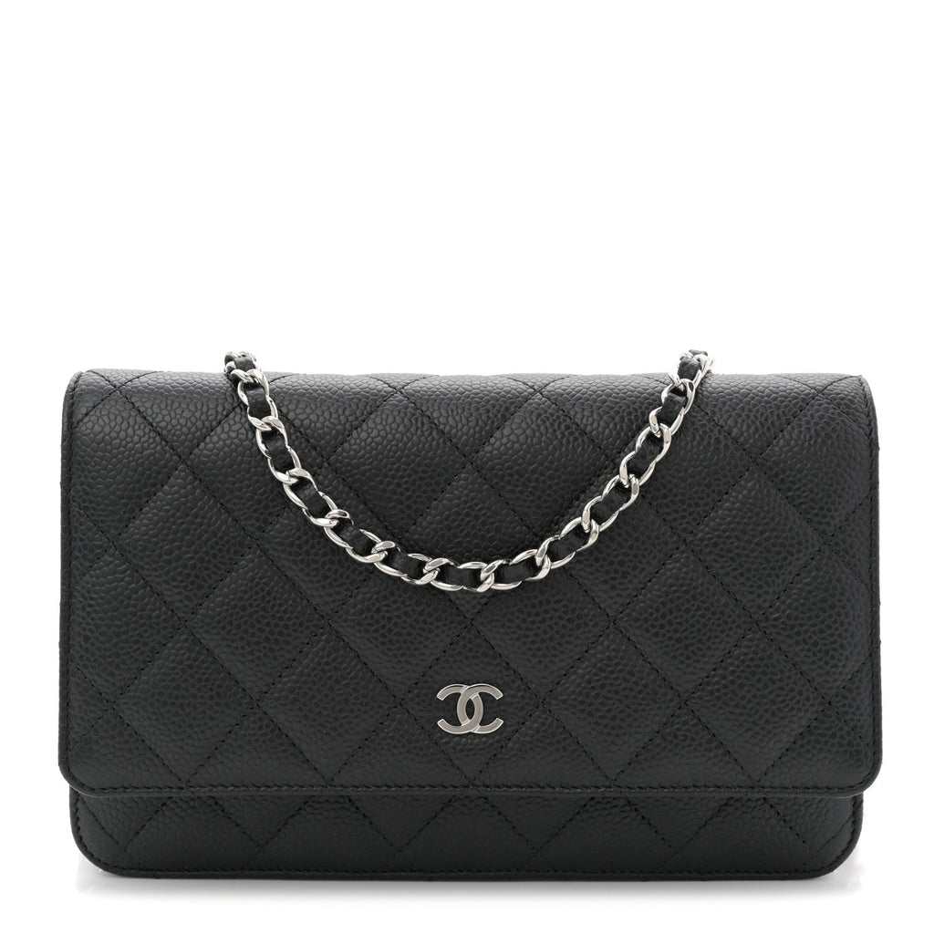 Chanel Caviar Quilted Wallet on Chain WOC Black