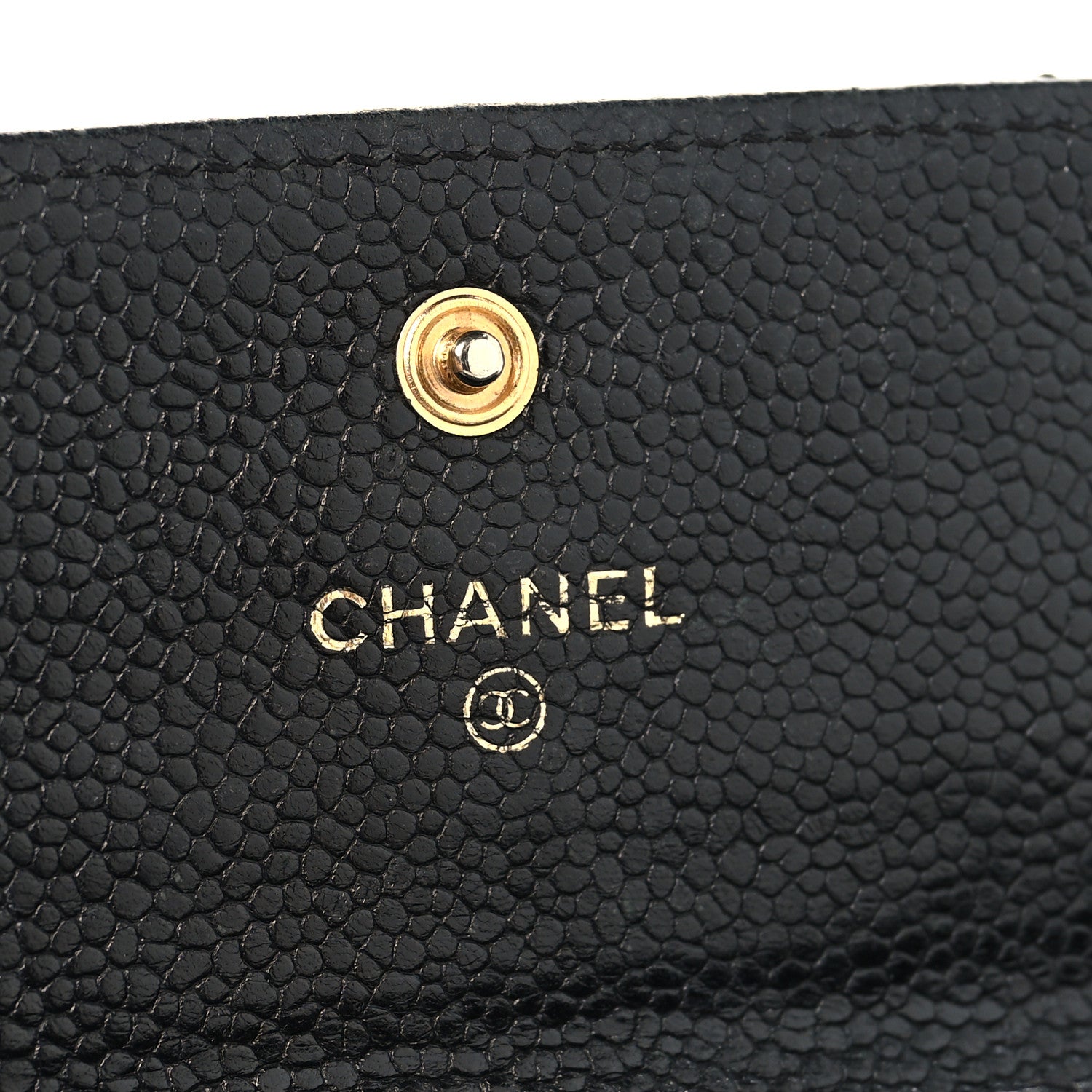 Caviar Quilted Large Gusset Flap Wallet Black