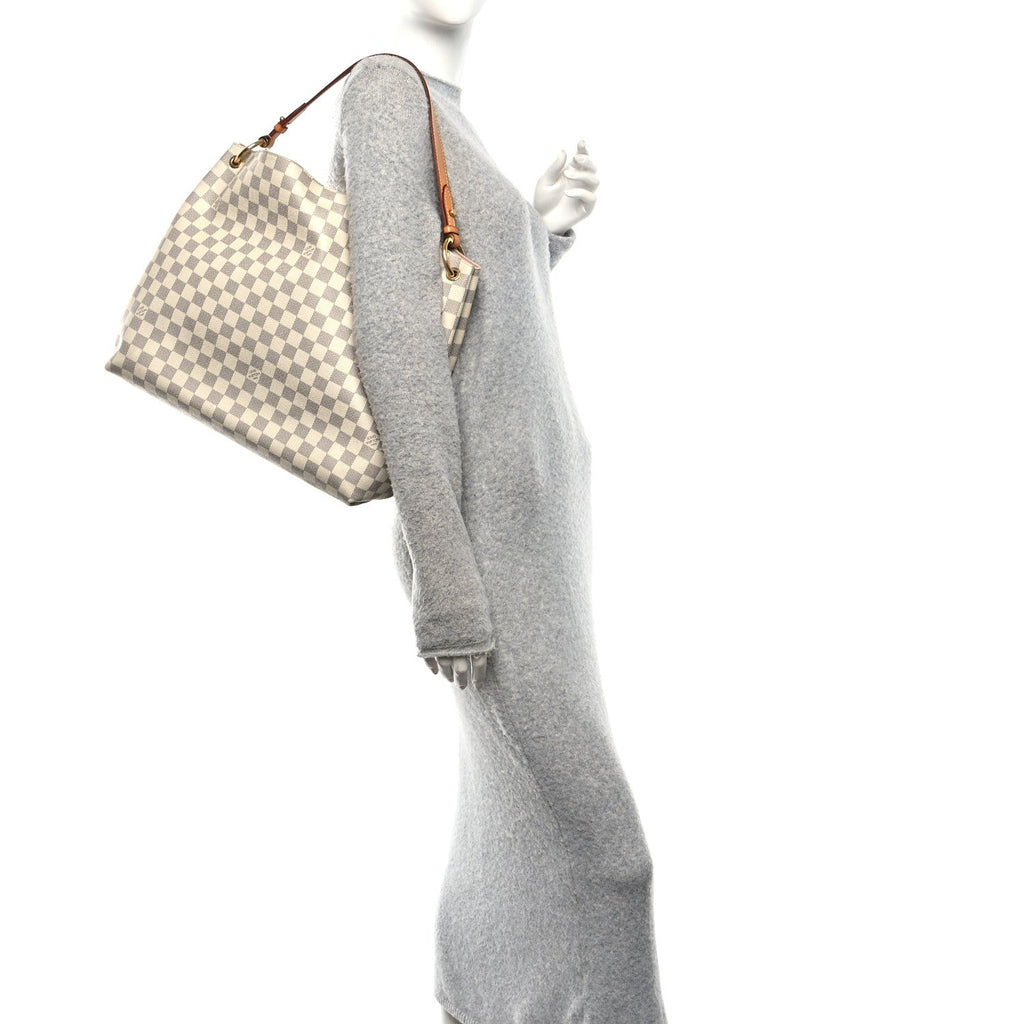 Louis Vuitton Damier Azur Graceful MM Rose Ballerine