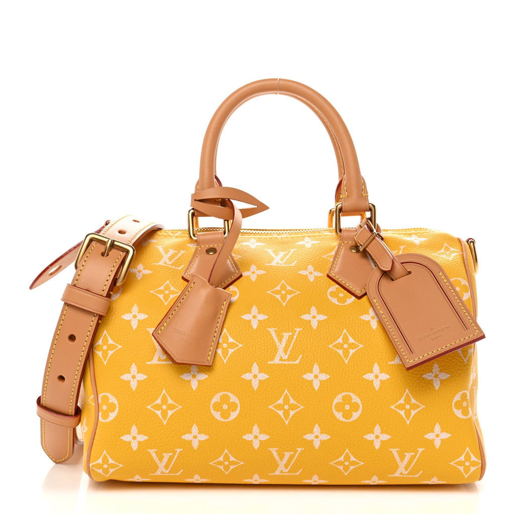 Louis Vuitton Calfskin Monogram Speedy P9 Bandouliere 25 Jaune Mat