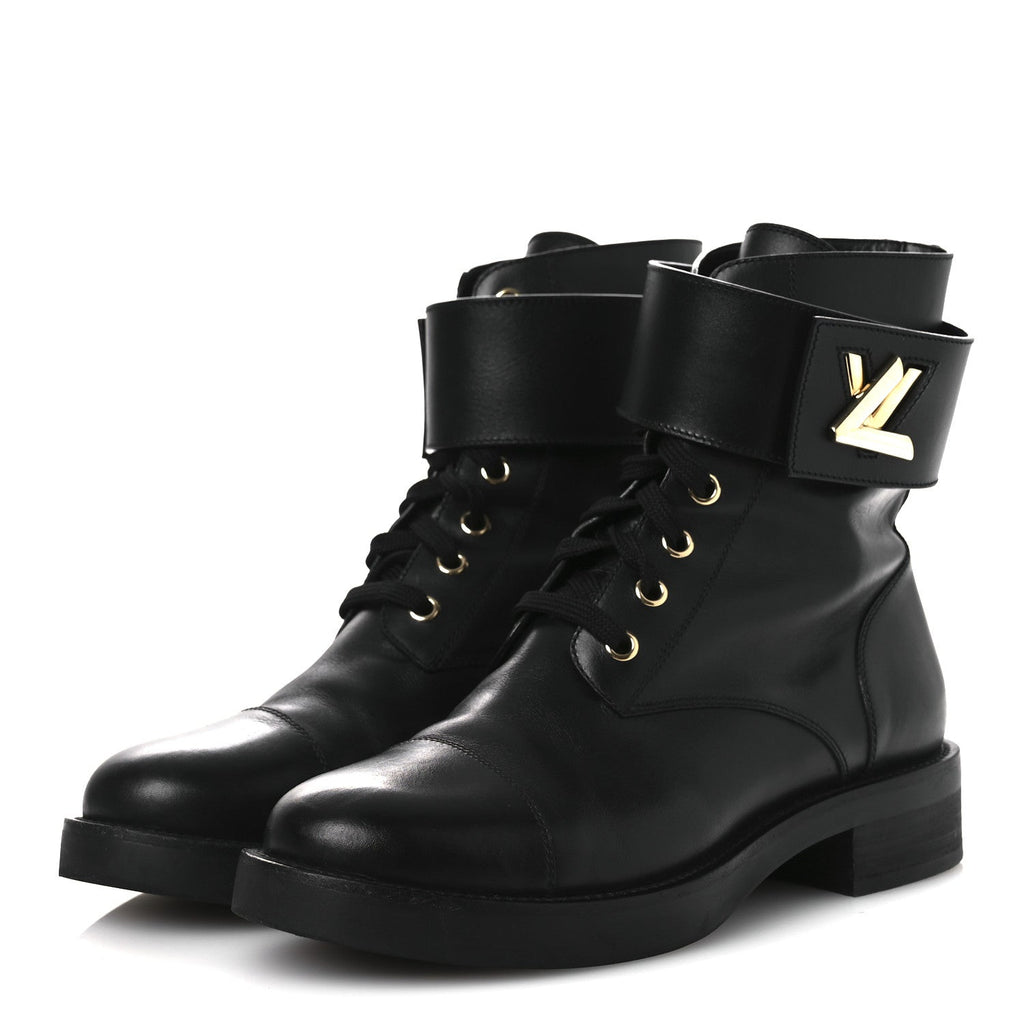 Louis Vuitton Calfskin Wonderland Ranger Boots 37.5 Black
