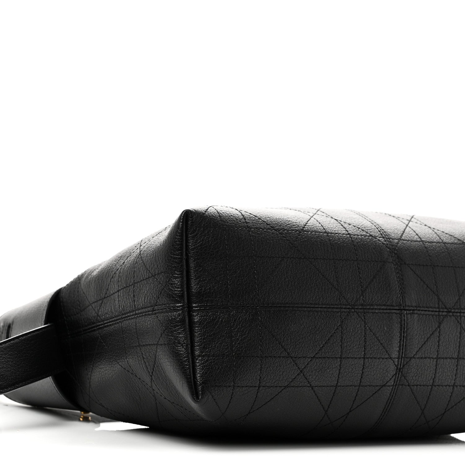 Christian Dior Grained Calfskin Flat Macrocannage Medium Voyage Bag Black