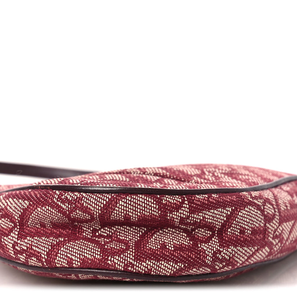 Christian Dior Monogram Mini Saddle Pochette Burgundy