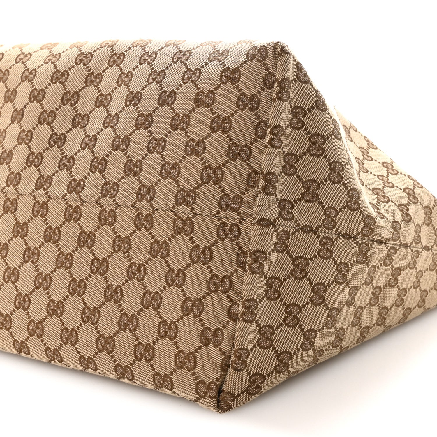 Gucci Grained Calfskin Monogram Large Totissima Reversible Tote Brown