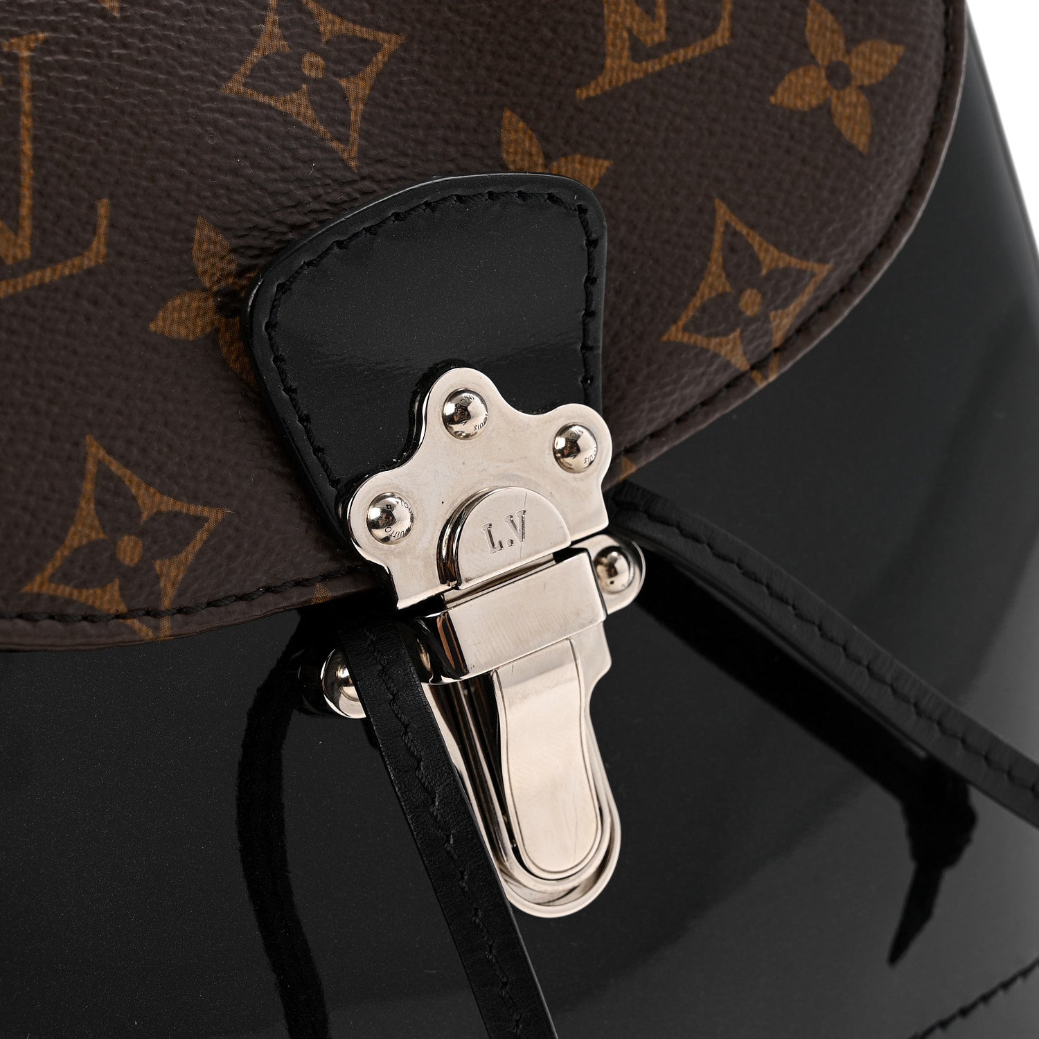 Louis Vuitton Patent Monogram Hot Springs Backpack Black