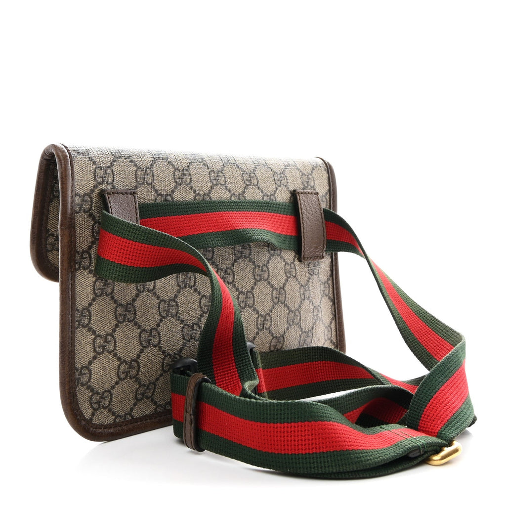Gucci GG Supreme Monogram Neo Vintage Web Belt Bag Brown