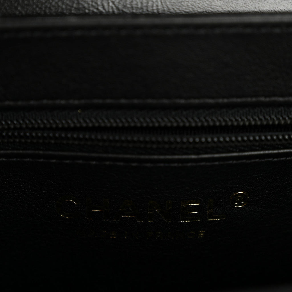 Chanel Shiny Aged Calfskin Quilted Nano Kelly Shopper Black