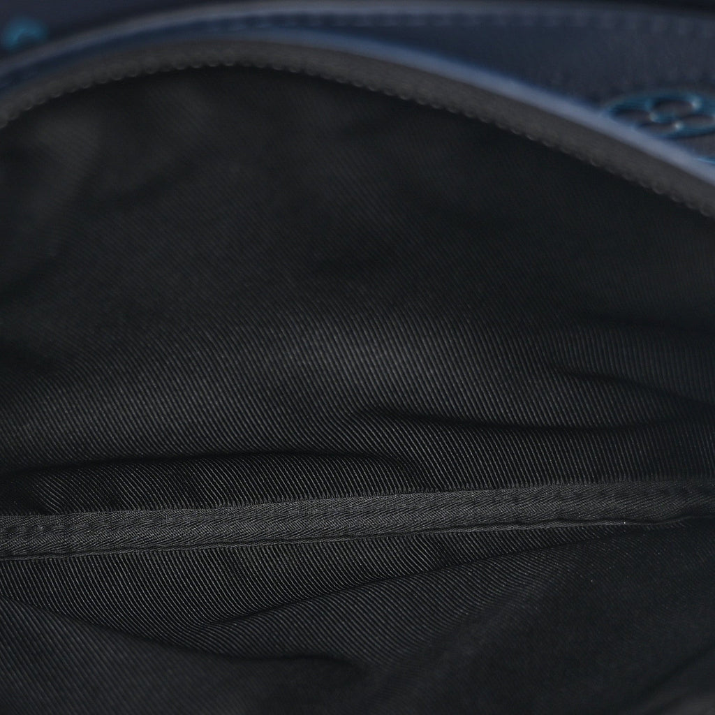 Louis Vuitton Calfskin Monogram Shadow Trio Messenger Navy River Blue