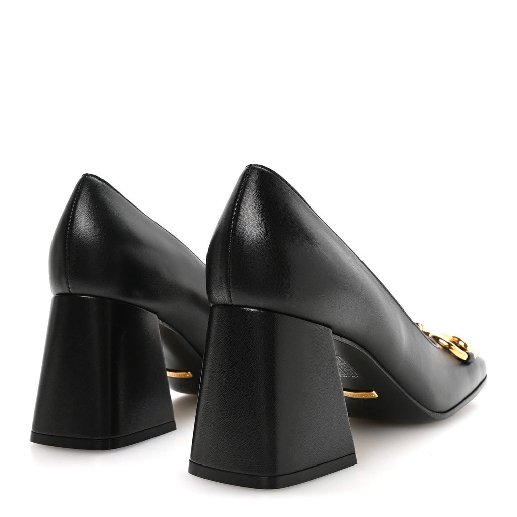 Gucci Malaga Kid Horsebit 75mm Pumps 38.5 Black