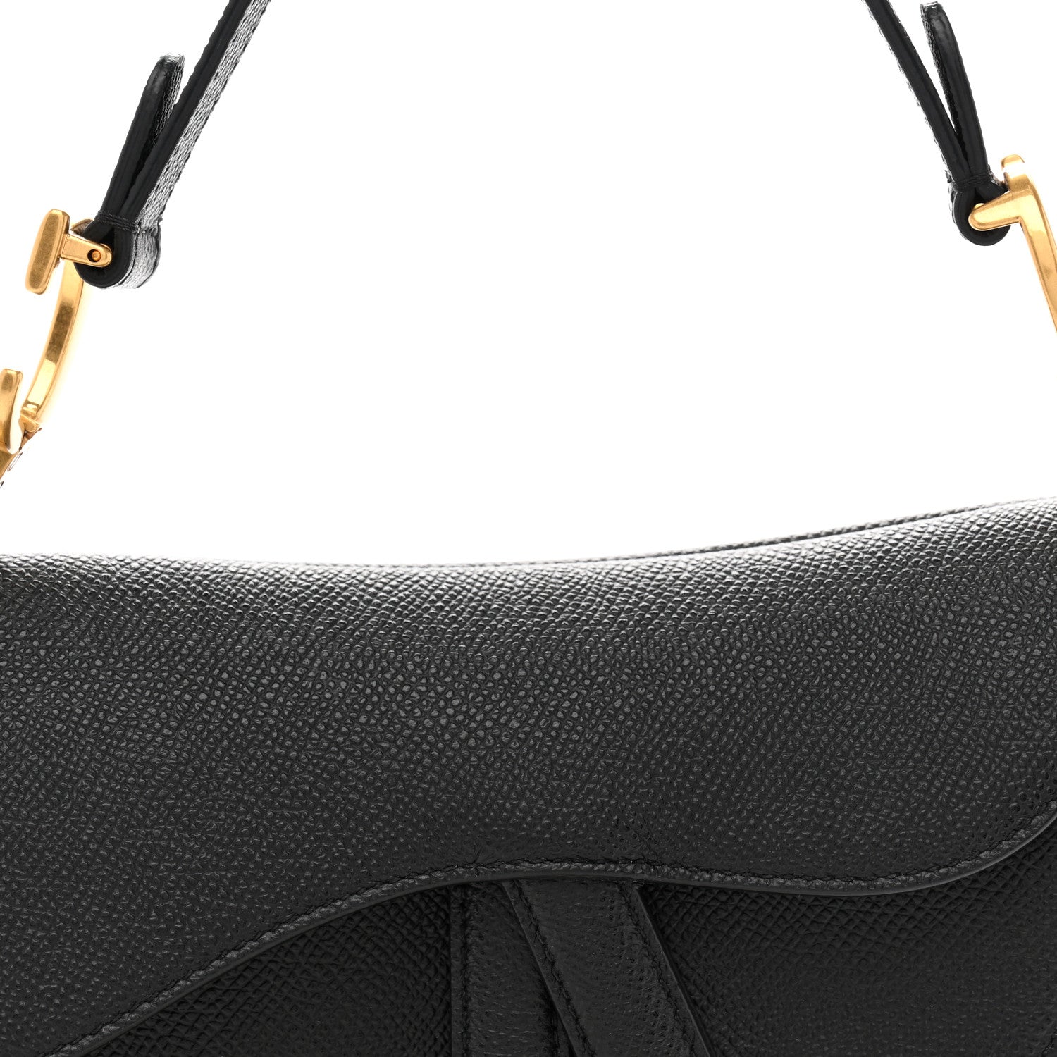 Christian Dior Grained Calfskin Mini Saddle Bag Black