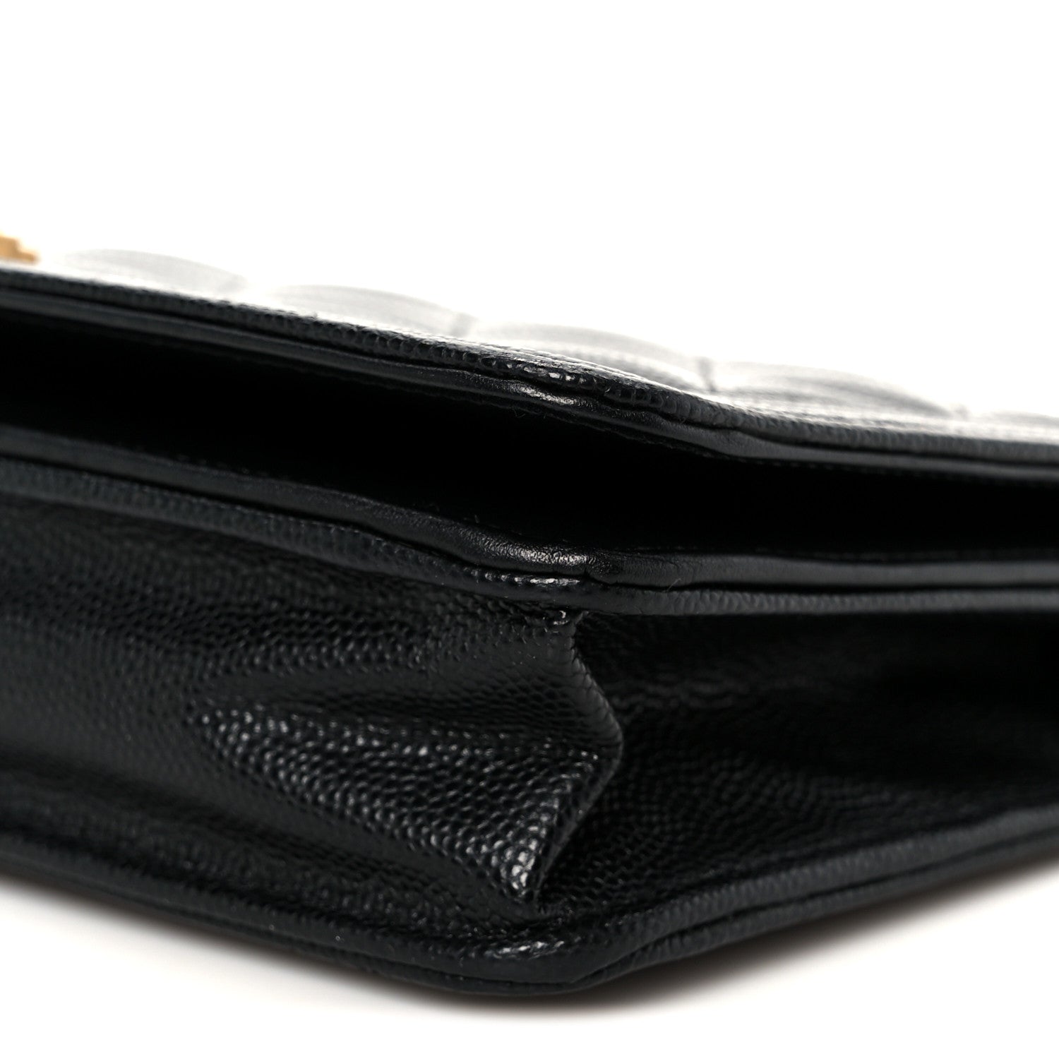 Chanel Caviar Quilted Boy Wallet On Chain WOC Black