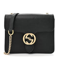 Gucci Dollar Calfskin Small Interlocking G Shoulder Bag Black