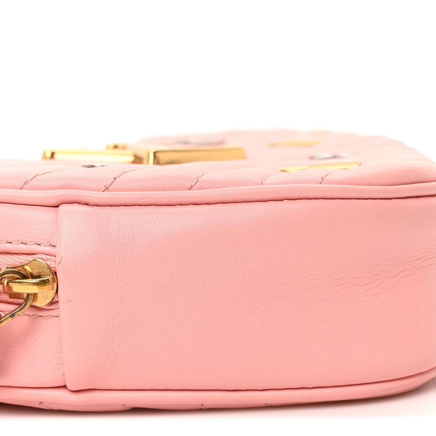 Louis Vuitton Calfskin Embellished New Wave Love Lock Heart Bag Rose Pomettes