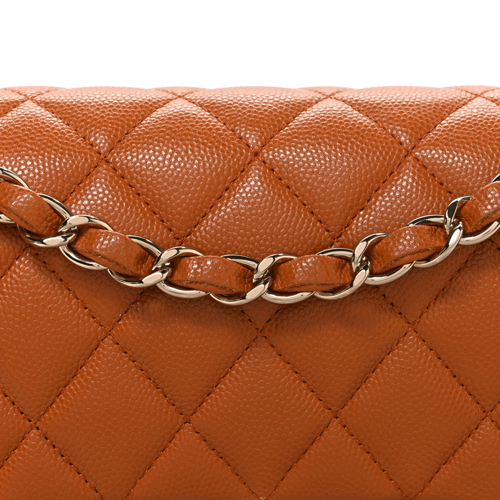 Chanel Caviar Quilted Small Double Flap Light Brown