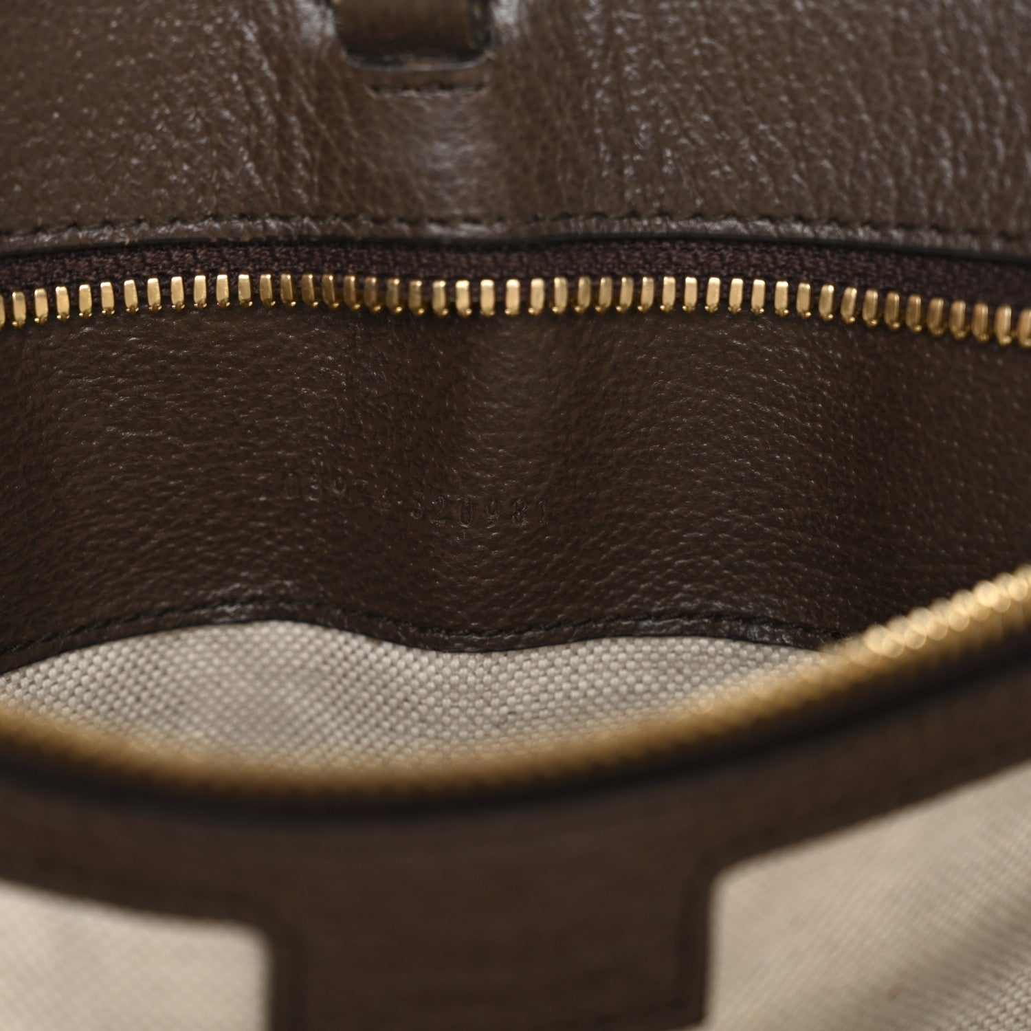 Gucci Monogram Jumbo GG Textured Dollar Calfskin Web Small Tote Bag Camel Ebony New Acero